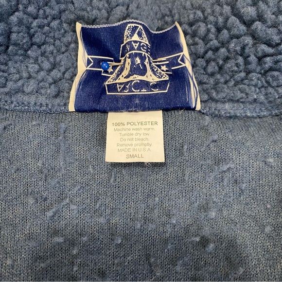 Vintage Fleece Zip Up Long Sleeve Sweater Wolves Print - Picture 4 of 5